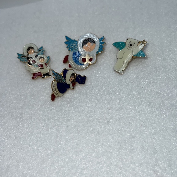 4 Alaska Angel Enamel Lapel Scatter Pins By Ace - Picture 5 of 12